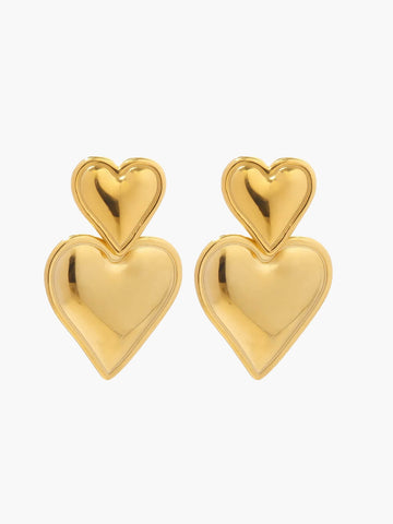 Heart earrings 14K gold plated